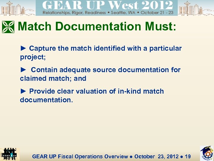 Ì Match Documentation Must: ► Capture the match identified with a particular project; ►