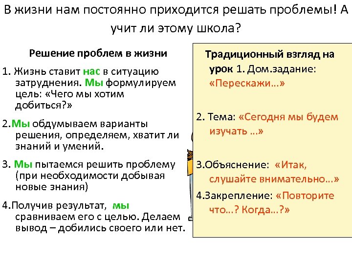 В жизни нам постоянно приходится решать проблемы! А учит ли этому школа? Решение проблем