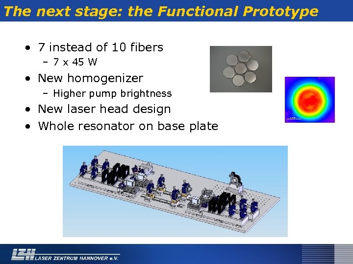 The next stage: the Functional Prototype • 7 instead of 10 fibers – 7