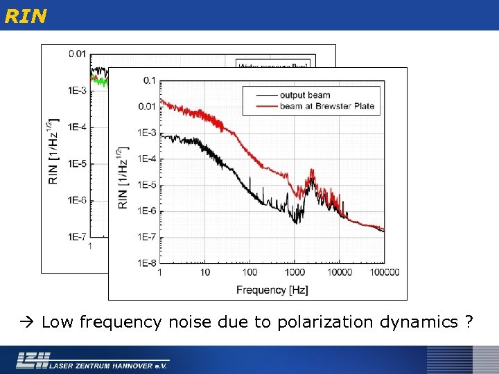 RIN Low frequency noise due to polarization dynamics ? 