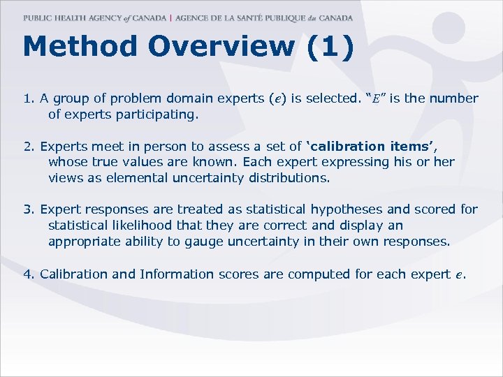 Method Overview (1) 1. A group of problem domain experts (e) is selected. “E”