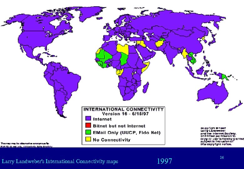 Larry Landweber's International Connectivity maps 1997 26 