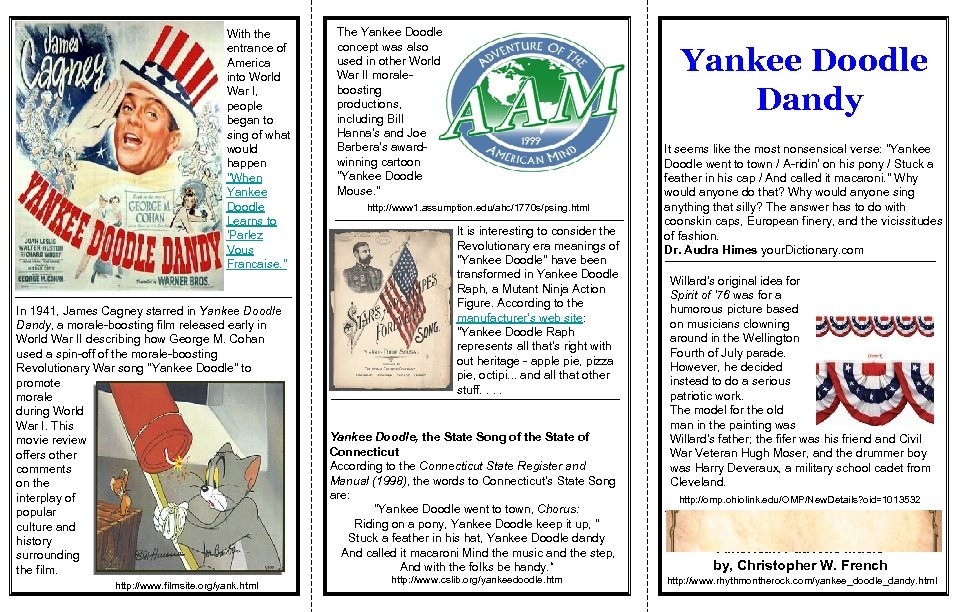 Did The Song Yankee Doodle Dandy Originate From