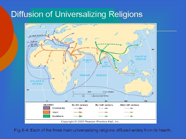 Diffusion of Universalizing Religions Fig. 6 -4: Each of the three main universalizing religions