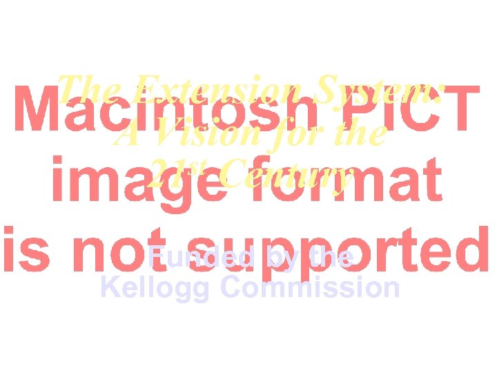 The Extension System: A Vision for the st Century 21 Funded by the Kellogg