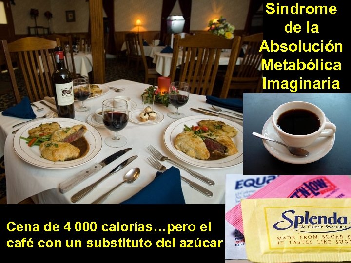 Sindrome de la Absolución Metabólica Imaginaria Cena de 4 000 calorías…pero el café con