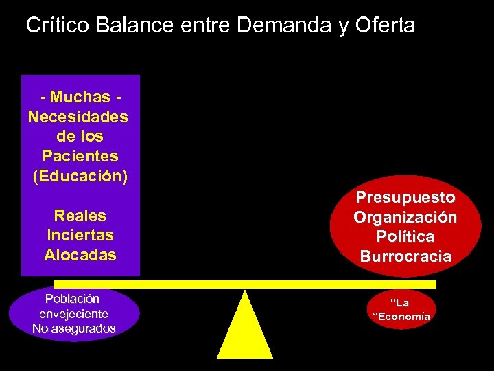 Crítico Balance entre Demanda y Oferta - Muchas Necesidades de los Pacientes (Educación) Reales