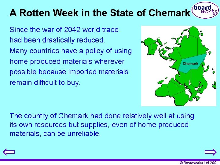 A Rotten Week in the State of Chemark Since the war of 2042 world