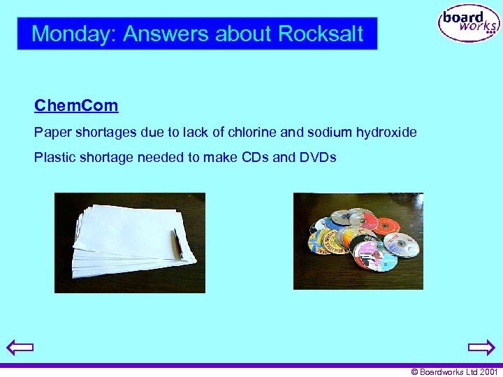 Monday: Answers about Rocksalt Chem. Com Paper shortages due to lack of chlorine and