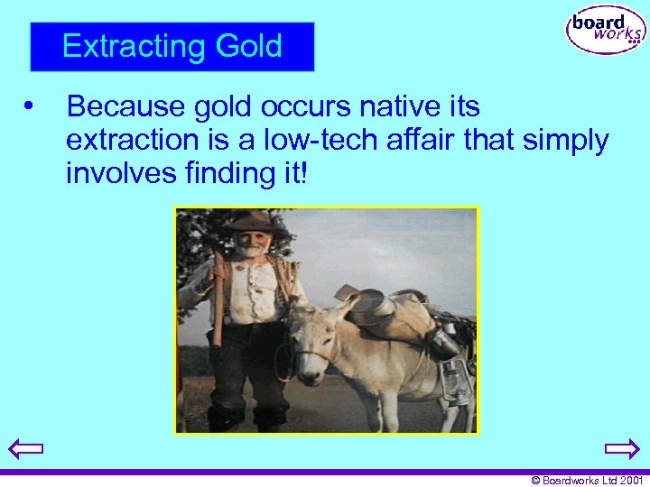 Extracting Gold • Because gold occurs native its extraction is a low-tech affair that