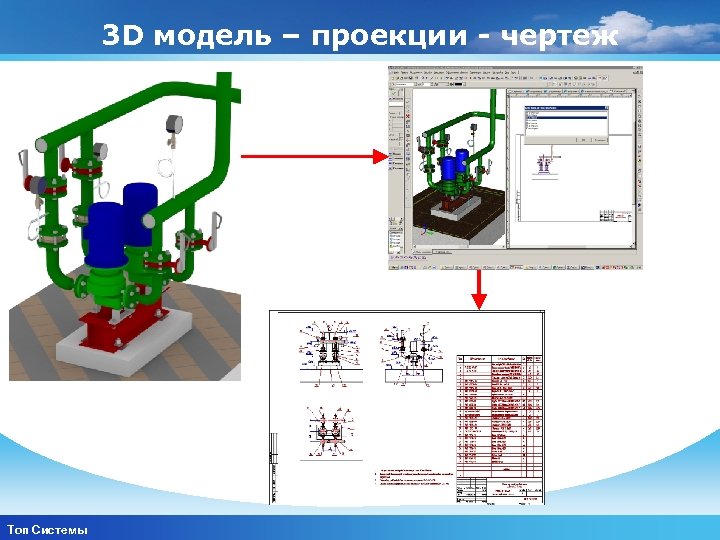 3 D модель – проекции чертеж www. themegallery. com Топ Системы Company Logo 