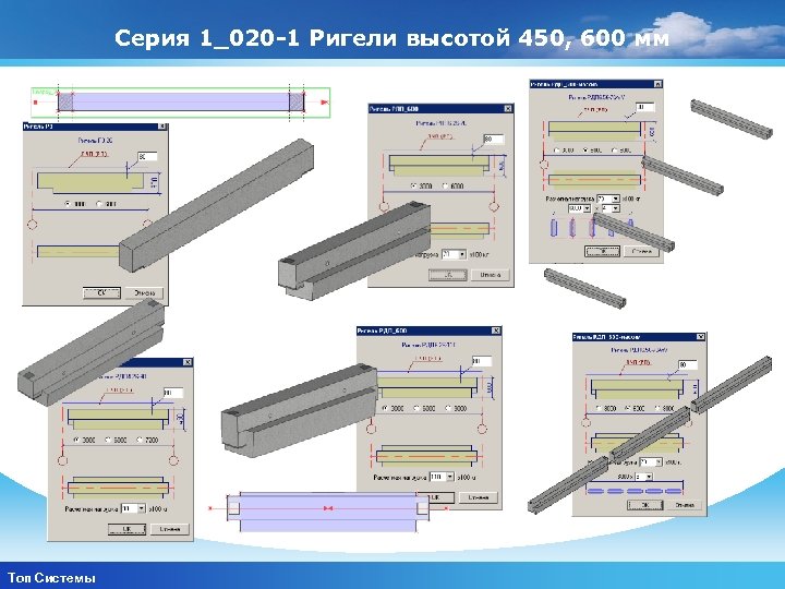 Серия 1_020 1 Ригели высотой 450, 600 мм www. themegallery. com Топ Системы Company