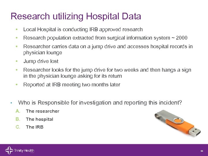 Research utilizing Hospital Data • • Research population extracted from surgical information system ~