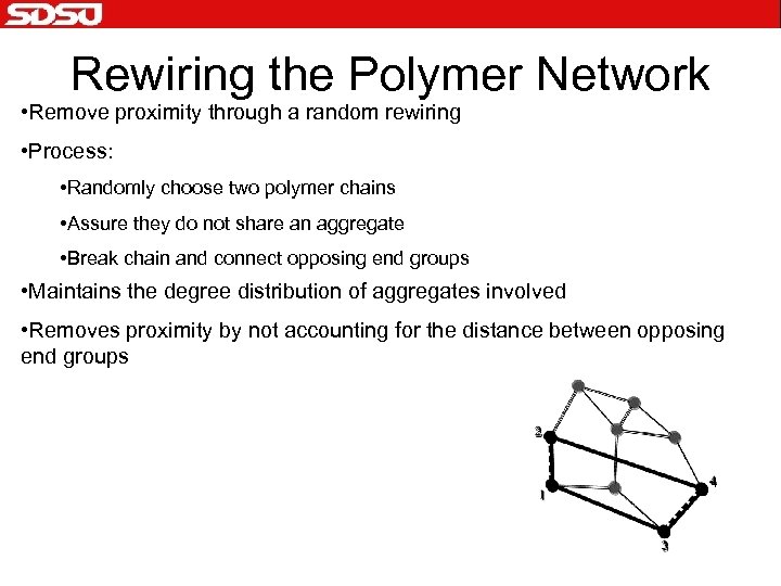 Rewiring the Polymer Network • Remove proximity through a random rewiring • Process: •