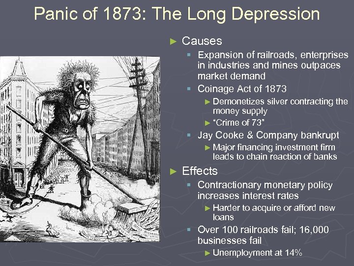 Panic of 1873: The Long Depression ► Causes § Expansion of railroads, enterprises in