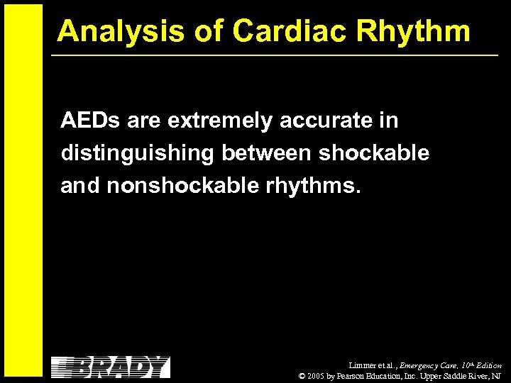 Analysis of Cardiac Rhythm AEDs are extremely accurate in distinguishing between shockable and nonshockable
