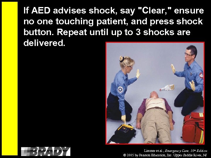 If AED advises shock, say 