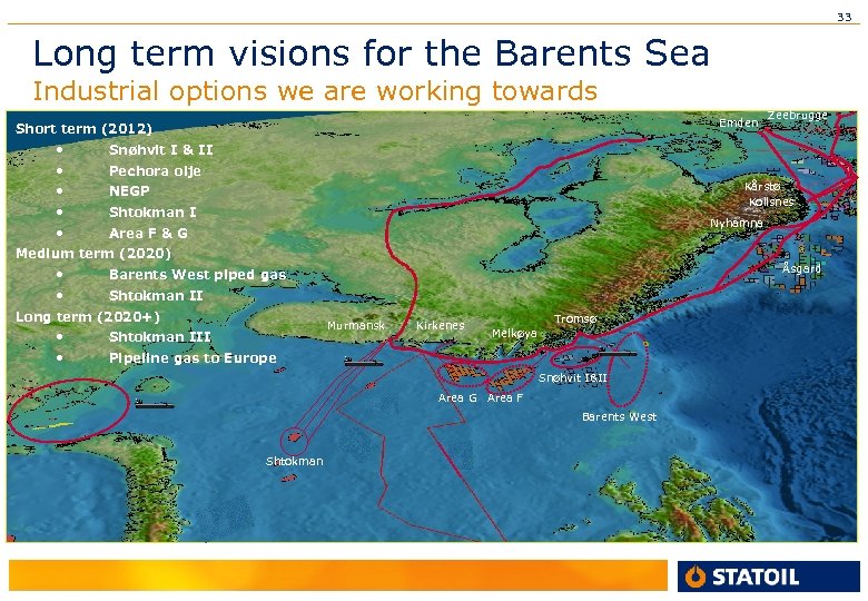 33 Long term visions for the Barents Sea Industrial options we are working towards
