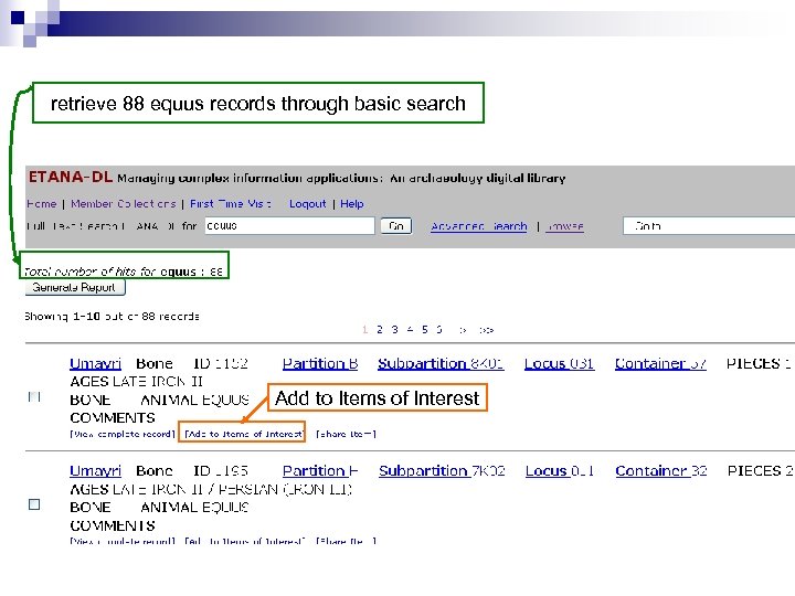 retrieve 88 equus records through basic search Add to Items of Interest 