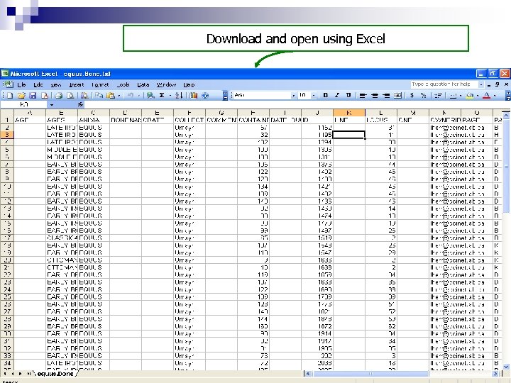 Download and open using Excel 