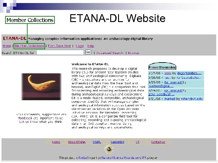 Member Collections ETANA-DL Website 