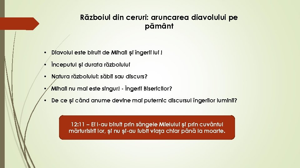 Războiul din ceruri: aruncarea diavolului pe pământ • Diavolul este biruit de Mihail și