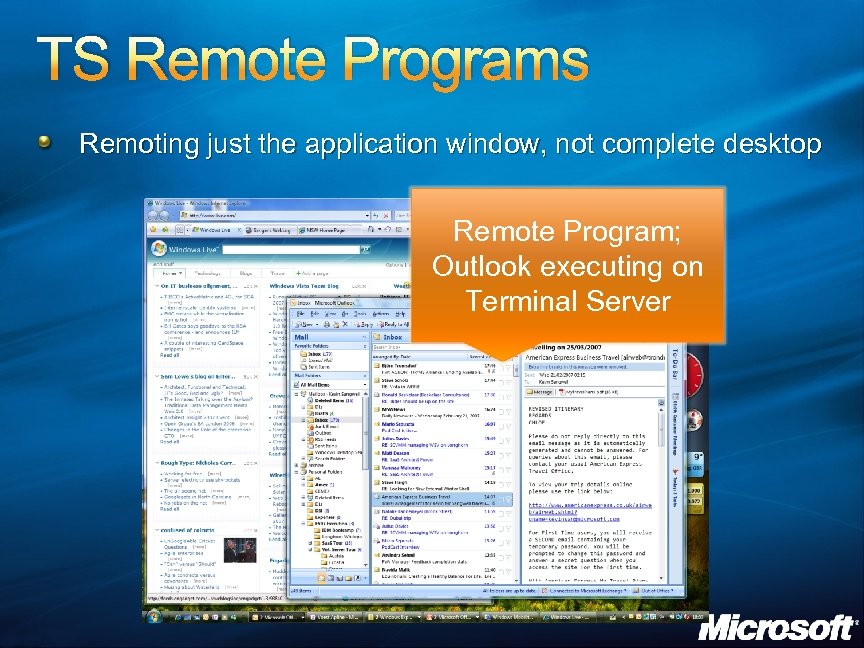 TS Remote Programs Remoting just the application window, not complete desktop Remote Program; Outlook
