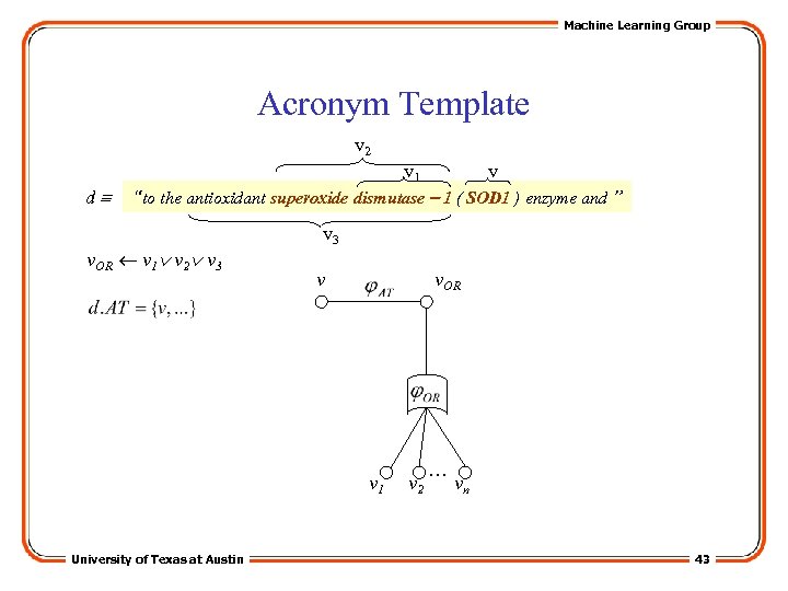 Machine Learning Group Acronym Template v 2 d v 1 v “to the antioxidant