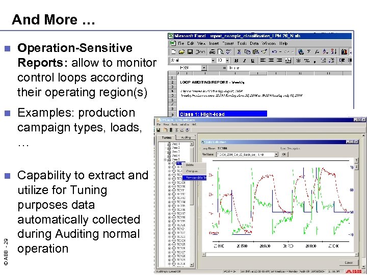 And More … Operation-Sensitive Reports: allow to monitor control loops according their operating region(s)