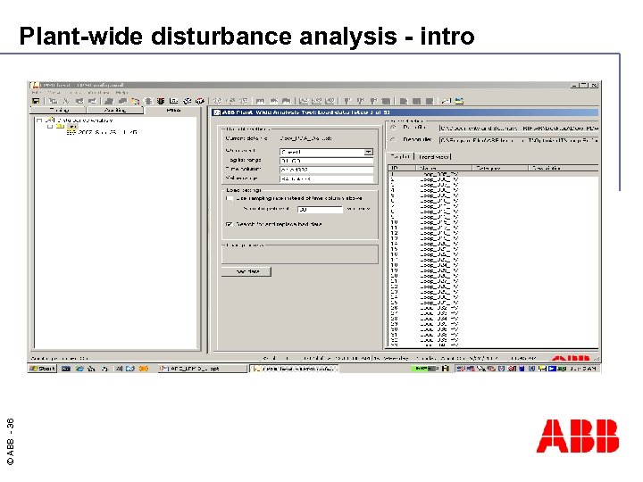 © ABB - 36 Plant-wide disturbance analysis - intro 