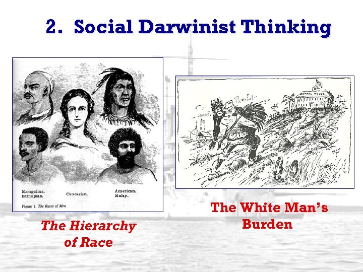 2. Social Darwinist Thinking The Hierarchy of Race The White Man’s Burden 