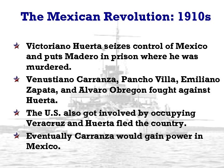 The Mexican Revolution: 1910 s Victoriano Huerta seizes control of Mexico and puts Madero