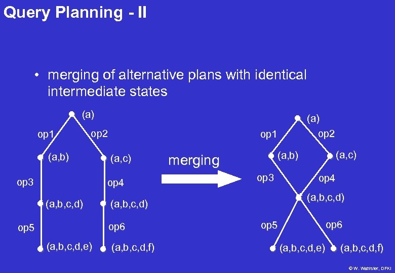 Query Planning - II • merging of alternative plans with identical intermediate states •