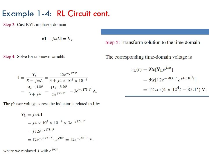 Example 1 -4: RL Circuit cont. 