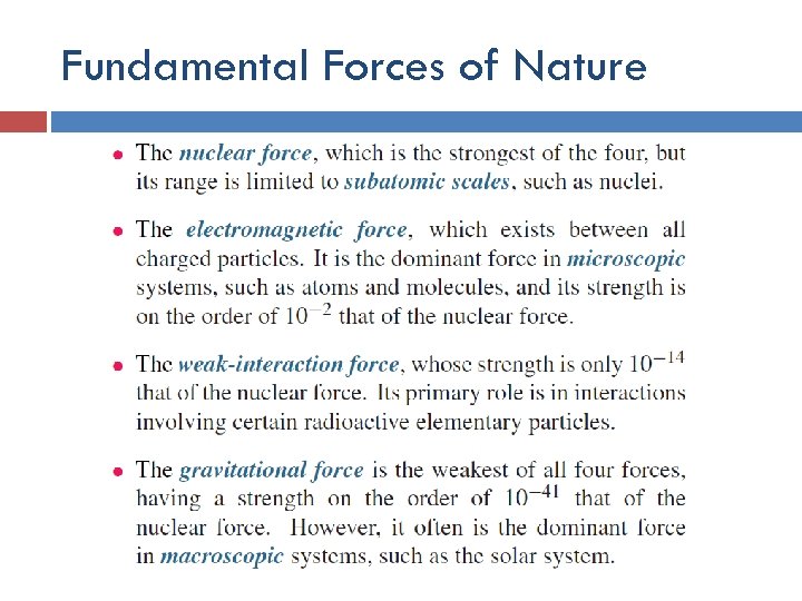 Fundamental Forces of Nature 