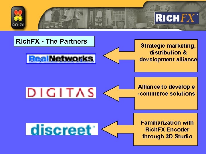 Rich. FX - The Partners Strategic marketing, distribution & development alliance Alliance to develop