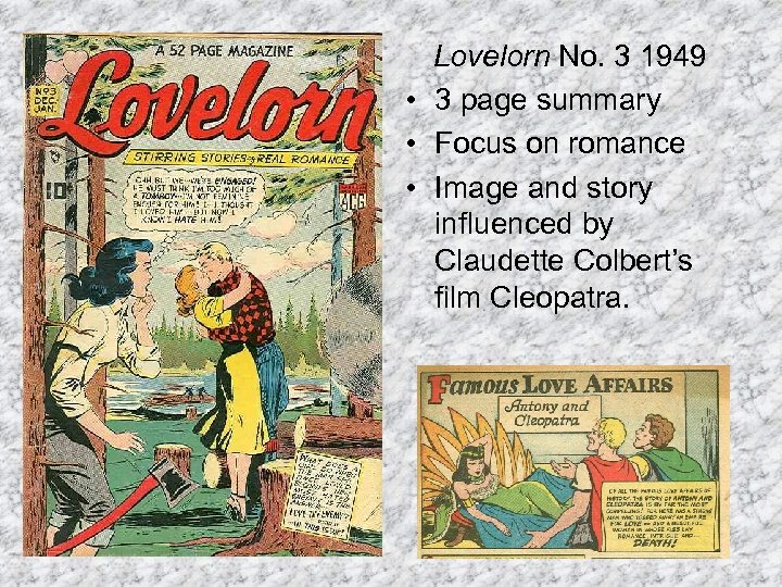 Lovelorn No. 3 1949 • 3 page summary • Focus on romance • Image