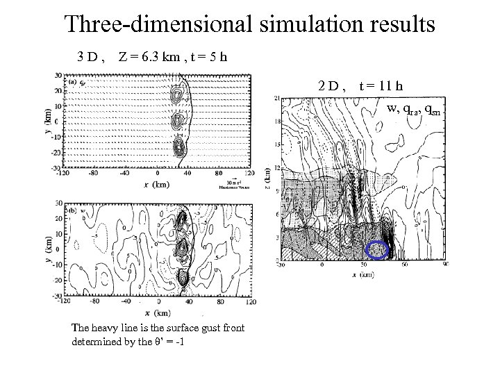 Three-dimensional simulation results 3 D, Z = 6. 3 km , t = 5