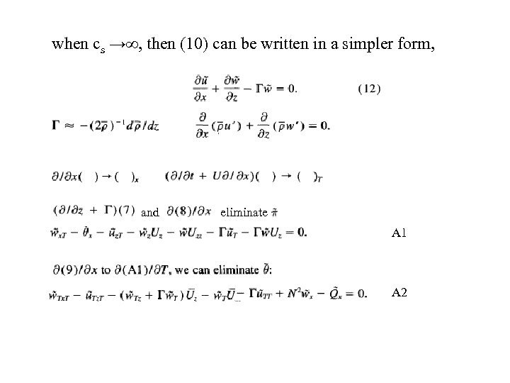 when cs →∞, then (10) can be written in a simpler form, and eliminate