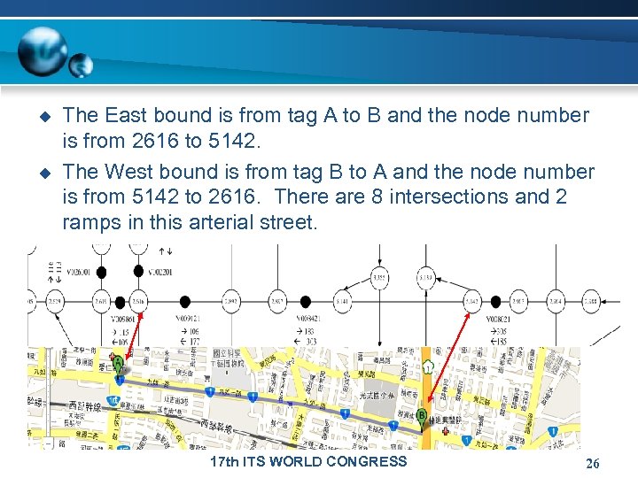 u u The East bound is from tag A to B and the node