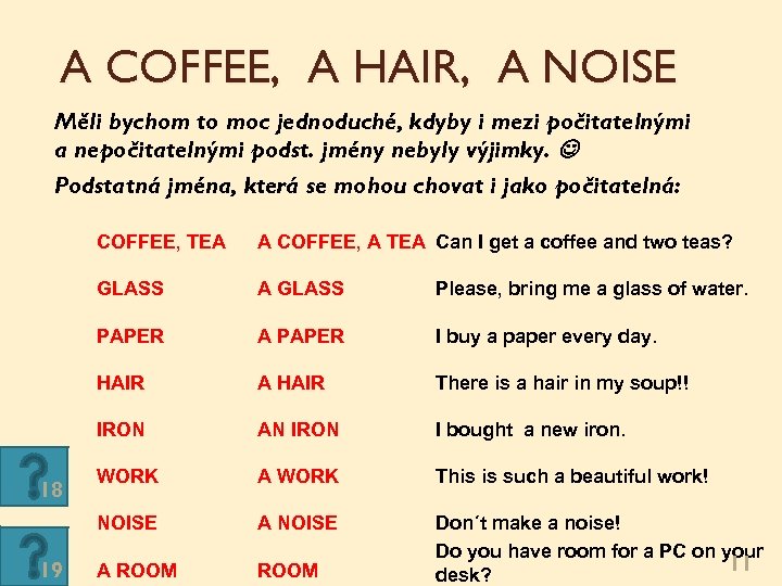A COFFEE, A HAIR, A NOISE Měli bychom to moc jednoduché, kdyby i mezi