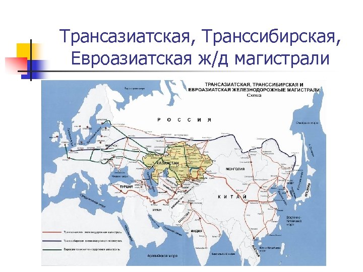 Карта железных дорог центральная азия