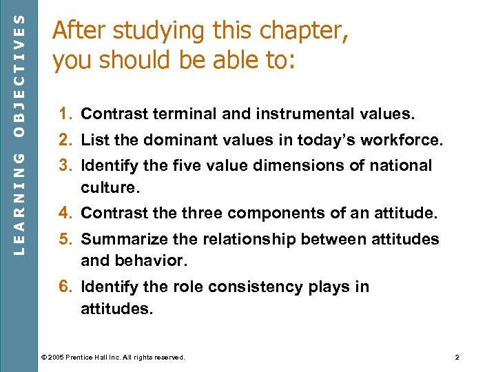 OBJECTIVES LEARNING After studying this chapter, you should be able to: 1. Contrast terminal