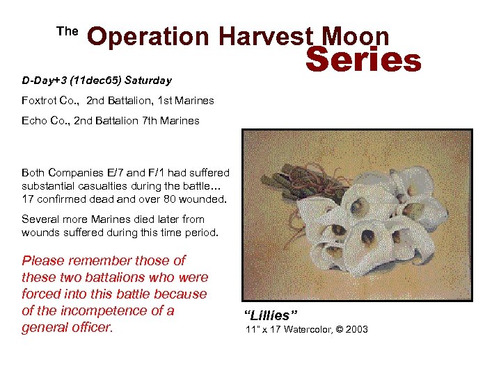  The Operation Harvest Moon Series D-Day+3 (11 dec 65) Saturday Foxtrot Co. ,