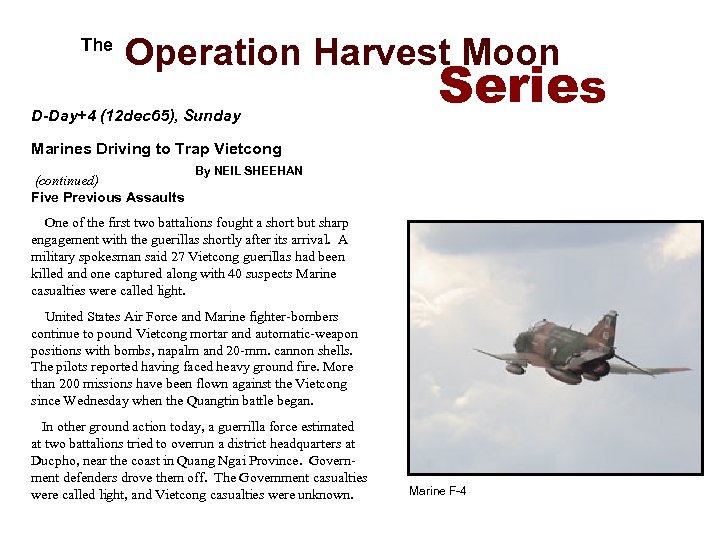  The Operation Harvest Moon D-Day+4 (12 dec 65), Sunday Series Marines Driving to