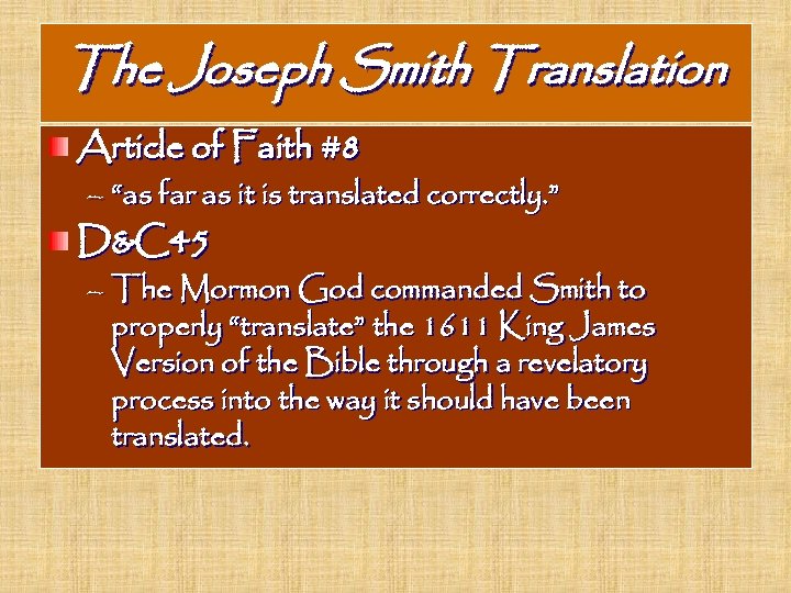 The Joseph Smith Translation Article of Faith #8 – “as far as it is