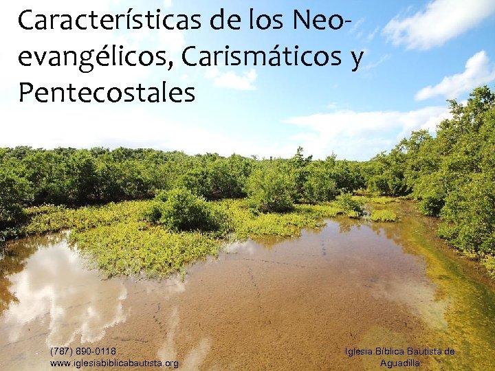 Características de los Neoevangélicos, Carismáticos y Pentecostales (787) 890 -0118 www. iglesiabiblicabautista. org Iglesia