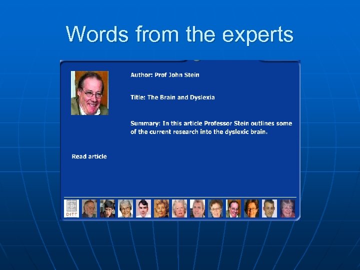 Words from the experts 