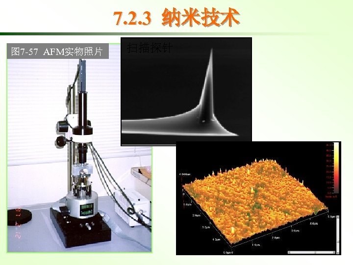 7. 2. 3 纳米技术 图 7 -57 AFM实物照片 扫描探针 磁盘图像 