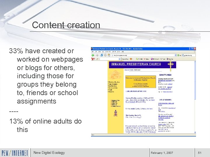 Content creation 33% have created or worked on webpages or blogs for others, including